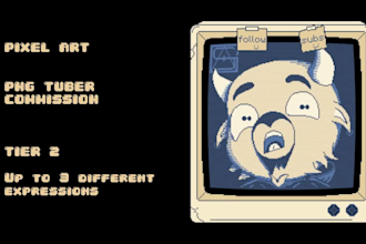 create a pngtuber or giftuber in my style of pixel art