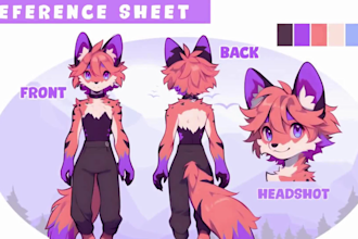 draw furry reference sheet commission furry character fursona oc furry ref sheet