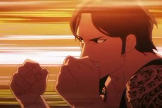 do 2d japanese anime style animation, anime fight scene, music video