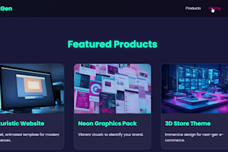 design a futuristic website template with neon effects