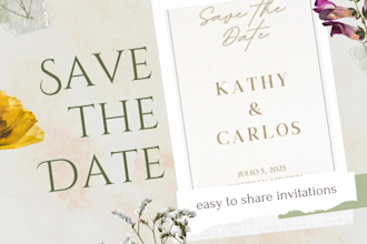 custom digital save the date, modern wedding invitation