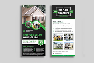 design rack card, dl flyer, sale sheet, door hanger in 4hrs