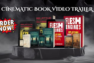 create a creative 4k cinematic book video trailer, book teaser, 3d video for you