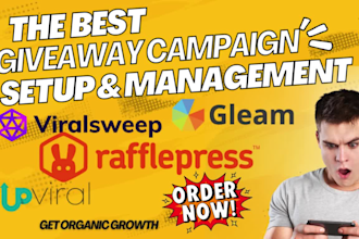 setup viral giveaway campaign on upviral gleam viralsweep for leads generation