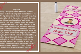 create eye catching international yoga day posters t shirts, and yoga mat