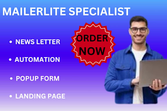 set up mailerlite, emails, automation, landing pages, forms, integration