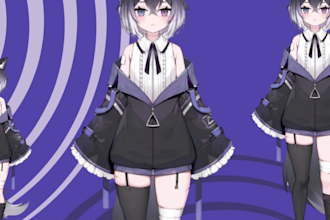 do live2d vtuber model, vrm anime character live2d character for streaming
