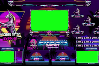 design custom animated twitch overlay package for your stream