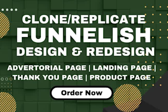 clone landing page advertorial product thank you page on funnelish simvoly sales