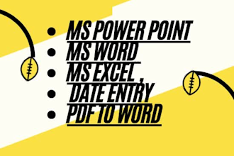 work on ms power point and PDF to word