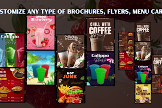 design restaurant menu, food, drink, beverage poster, flyers, brochure, banners