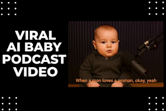 create ai baby podcast, ai funny baby video, ai baby commercial video