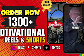 create 1300 unique motivational youtube shorts, and instagram reels