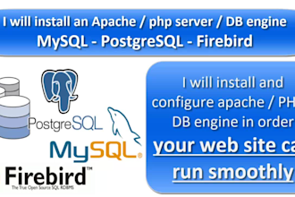 install an apache,  php server and db engine