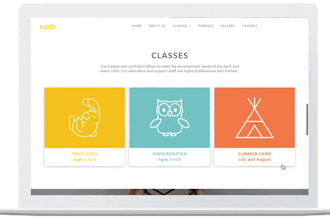 create daycare website, kindergarten website, childcare website, preschool site