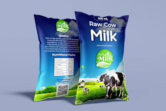 create milk packaging and label design