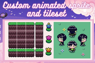 create pixel art characters, tilesets and assets