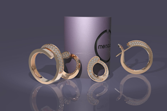design jewelry, make 3d models and rendering
