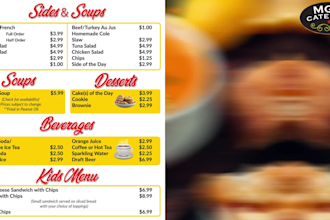 create professional digital menu board designs for restaurants and cafes