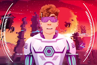 animate cyberpunk futuristic city music video animation