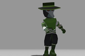 create a custom low poly 3d game character