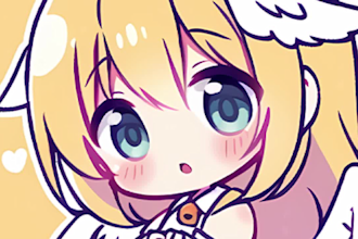draw cute chibi anime style character art commission pfp