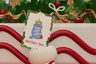 create festive christmas animation, holiday greeting card video, new year video