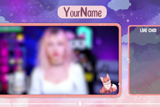 design cute animated twitch overlays