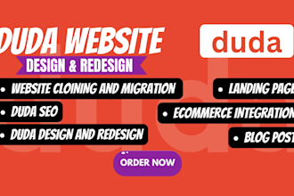 redesign duda website, design duda website, duda seo using duda website builder