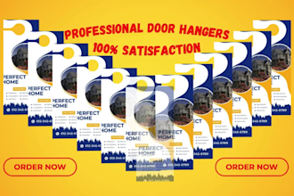do door hanger, rack card, yard sign, dl flyer, roller banner leaflet design