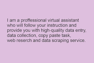 data entry, copy paste, web research job with professionally