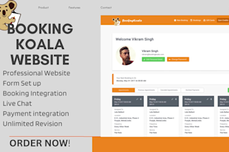 design any website with booking koala or cleanto
