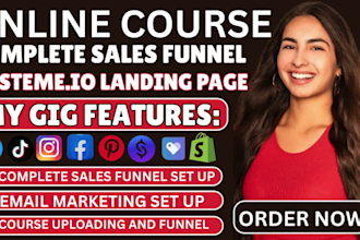 build systeme io funnel, online course systeme io funnel systeme io landing page