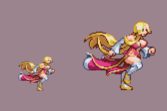 create custom pixel art 2d game assets, animated sprite sheets, make retro pixel