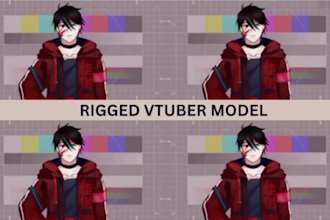 draw animate and rig vtuber model anime oc art live 2d for streaming