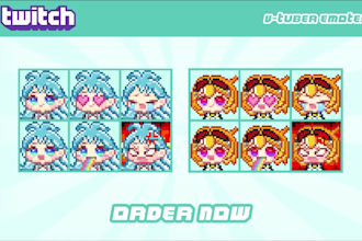 create vtuber pixel art emotes for twitch youtube discord