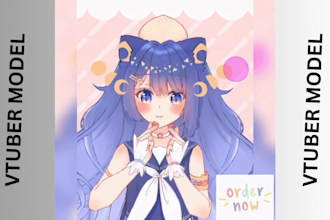 do live2d anime vtuber model, png tuber, vtuber animation