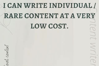 give unique content at a meager cost