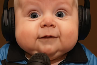 create viral ai baby podcast video, ai video reels, funny baby talking podcast