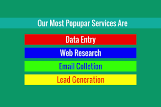 do b2b lead generation, data entry, and email list creation