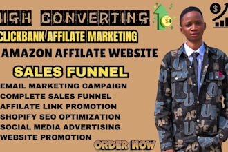 promote shopify store, clickbank affiliate and amazon marketing sales funnel