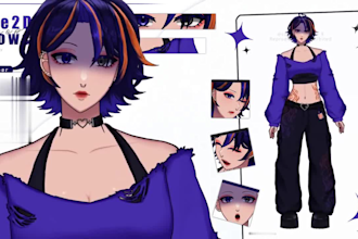 draw and rig live 2d vtuber model, live 2d rigging, live 2d, vtuber commission