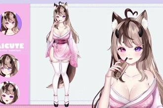 draw and rig 2d vtuber model, vtuber rigging, live2d model, vtuber outfit