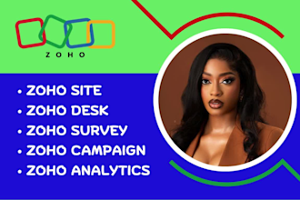 setup zoho surveys, zoho creator app, zoho campaigns, zoho analytics, zoho email
