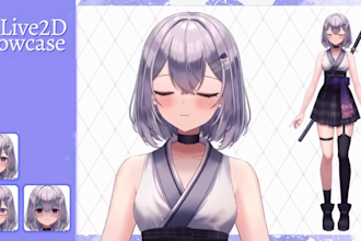 draw and rig live2d vtuber 2d vtuber model, and chibi commission, live2d rigging
