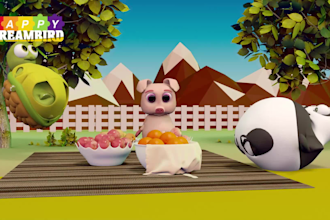 create 3d animation for kids rhymes and stories