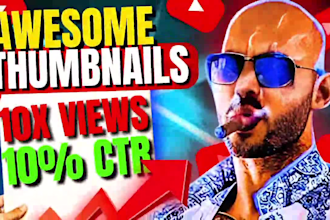 design awesome, attractive, engaging thumbnails in 24 hrs