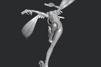 3d super hero bayonetta character, action figure, toy statues stl file 3d print