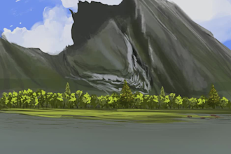 draw 5 scennes enviroments background for your project