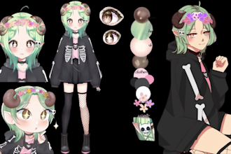 vtuber commission rig live2d 3d vtuber model anime vrchat